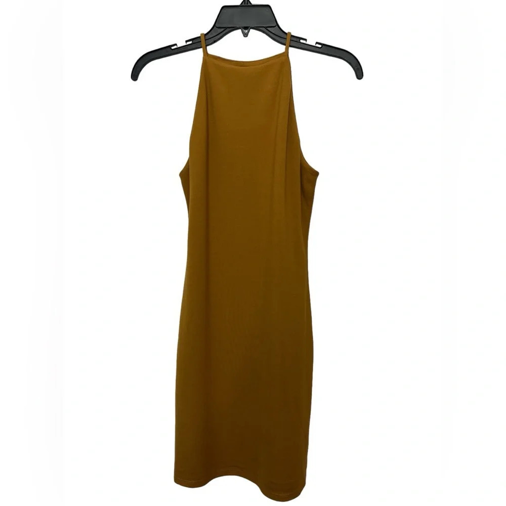 Lovers And Friends Halter Neck Mini Dress Size Small Lined Butterscotch Tan NWT